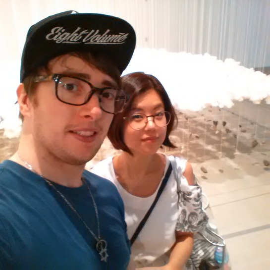 The wife and I at North Seoul Municipal Art Gallery taking a selfie and being tacky in front of art. 